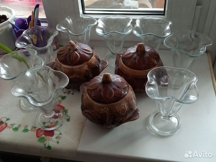 Горшок для запекания 3шт Креманки 8шт