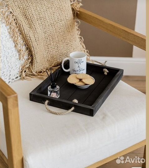 Поднос деревян для посуды, завтрака,декора