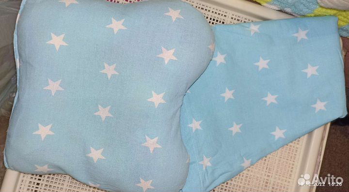 Подушка детская+простынь круглая на резинке