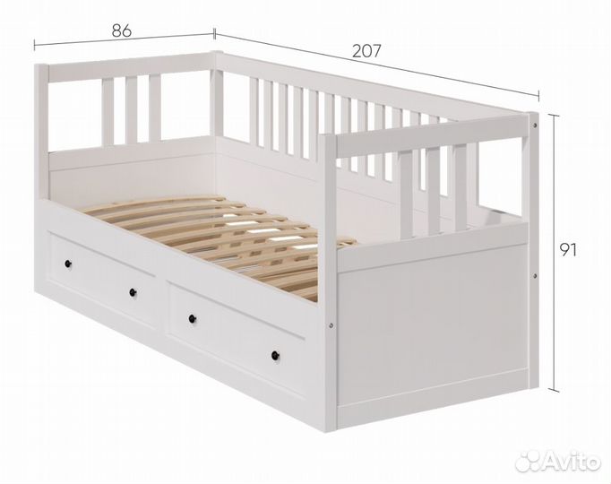 Кровать-тахта с хранилищем hemnes икеа кымор,80x20