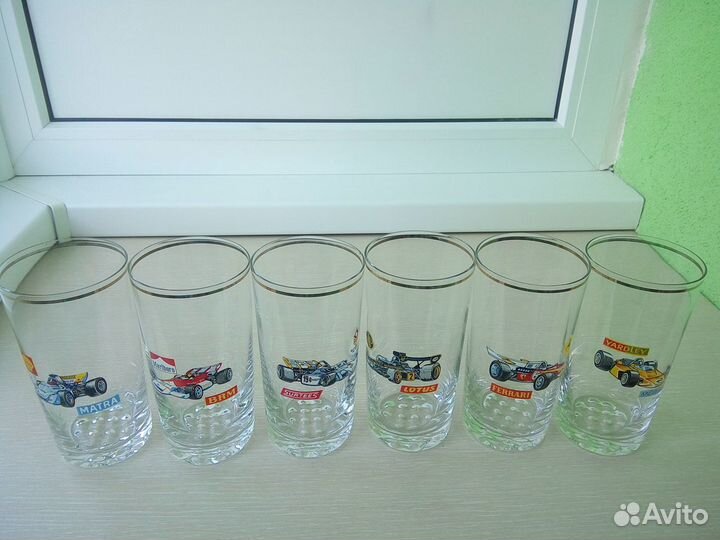 Стаканы Формула1 70-80гг высокие Богемия