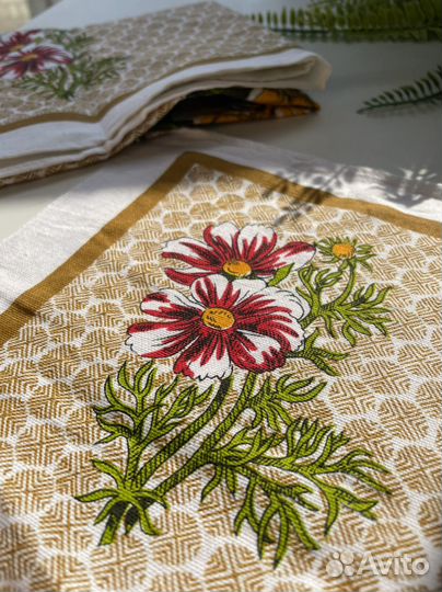 Кухонные полотенца хлопковые узор цветы