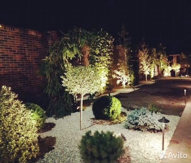 Монтаж ландшафтного и архитектурного освещения