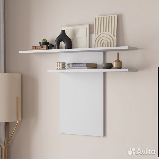 Лазурит настенная полка и тумба Летиция