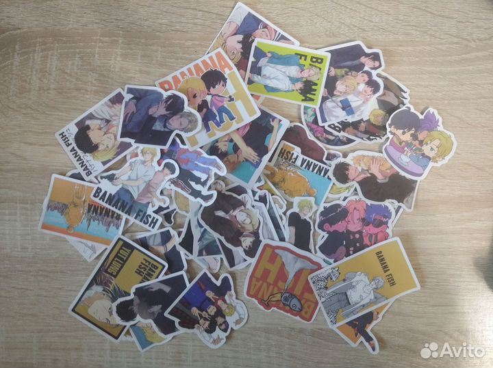 Аниме Банановая Рыба наклейки/стикеры. Banana fish