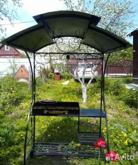 Мангал с печью под казан