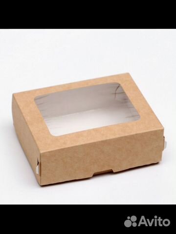 Упаковка\коробка с окном, крафт. 10*8*3,5 см
