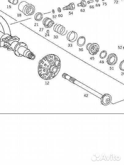 Полуось Мерседес О350, О404, О403