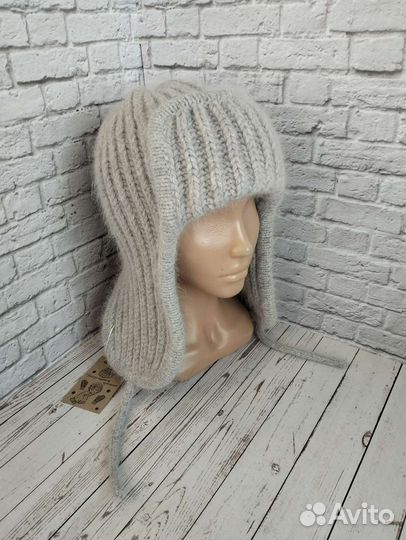 Шапка ушанка пух норки