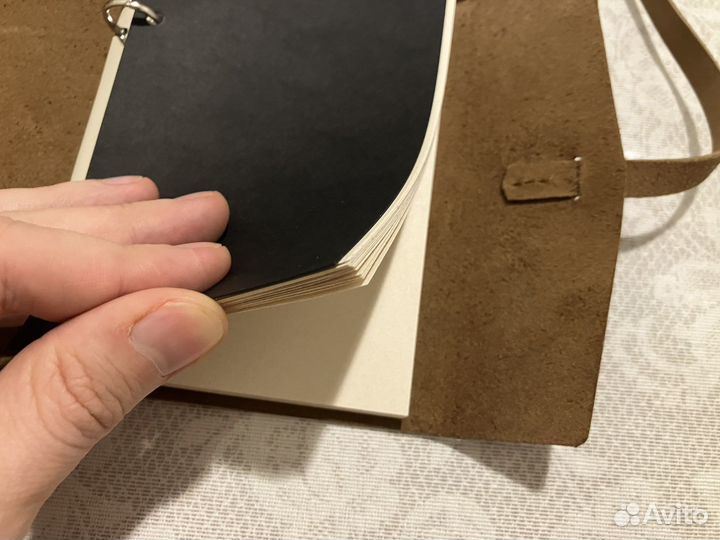 Кожаный блокнот А6 на кольцах