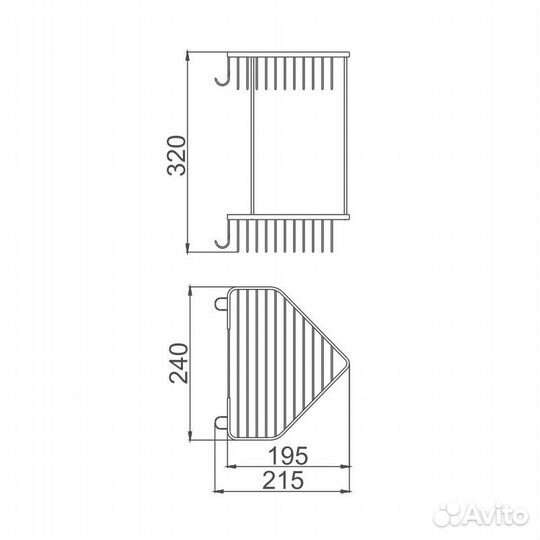 Полка металличеcкая угловая D-Lin D201305, хром