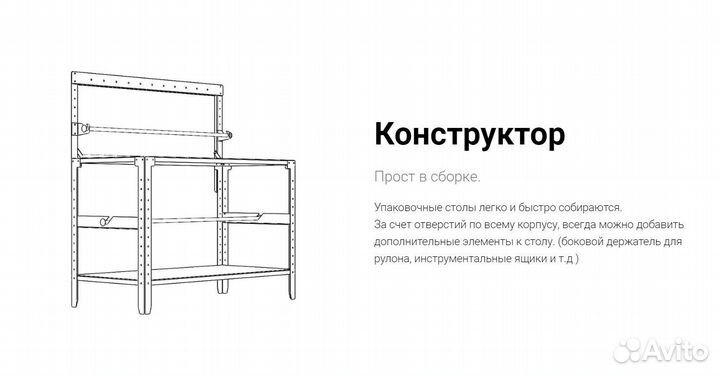 Упаковочные столы для склада в наличии