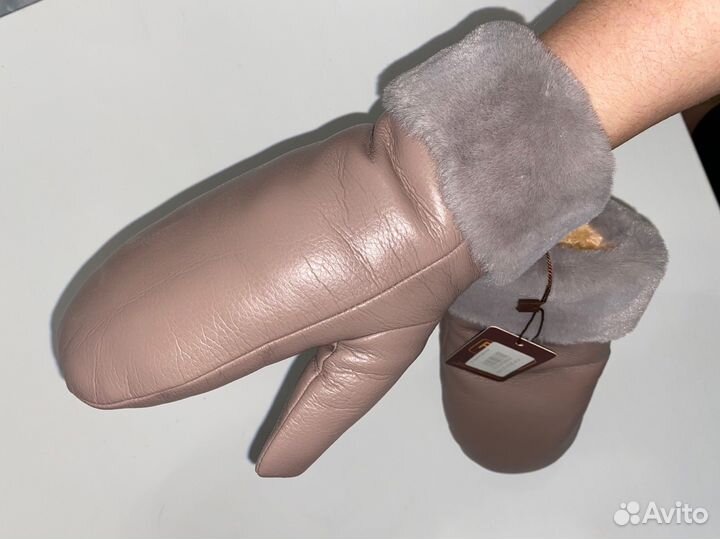 Варежки зимние женские экокожа новые