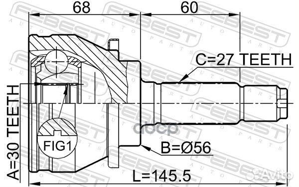 ШРУС наружный 30x56x27 (subaru impreza G10 1992