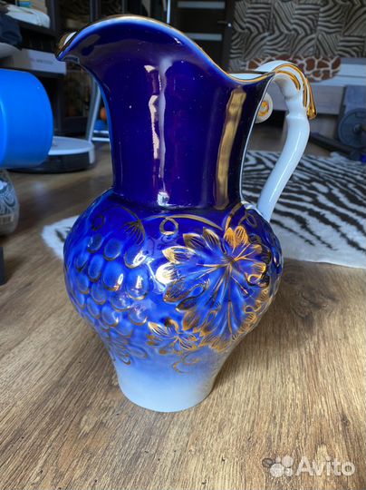 Кувшин, блюдо кобальт. Фарфор набор