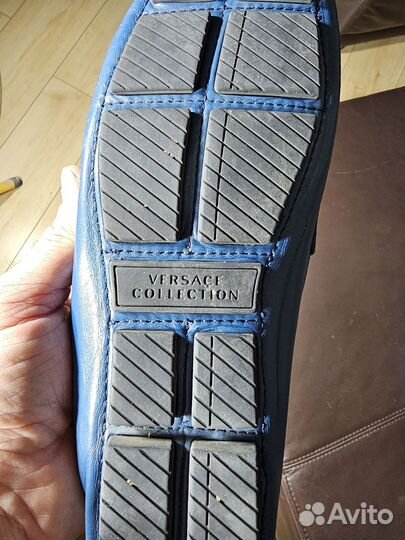 Макасины мужские кожаные 44 Versace Collection