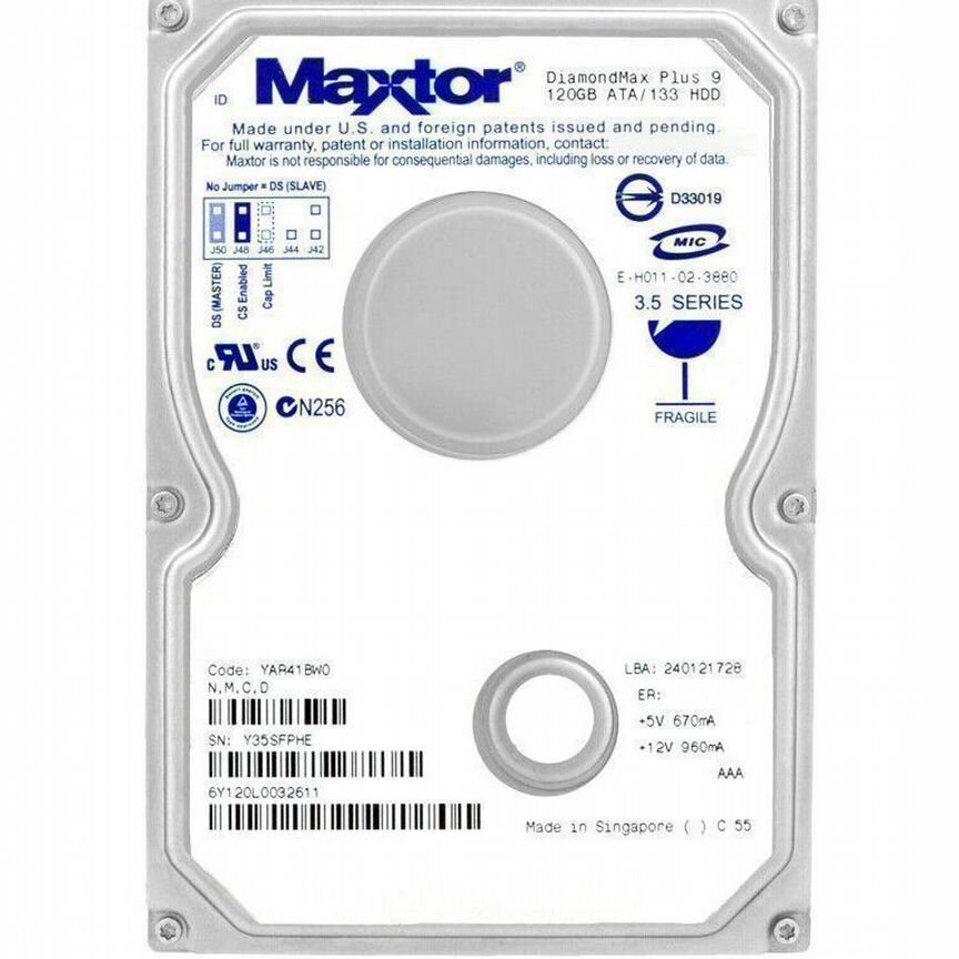 [6Y120L0] Жесткий Диск Maxtor 120gb Ide 3.5" 6y120l0