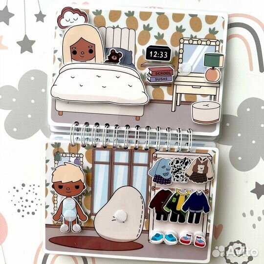 Тока бока альбом на липучках, развивающая игра