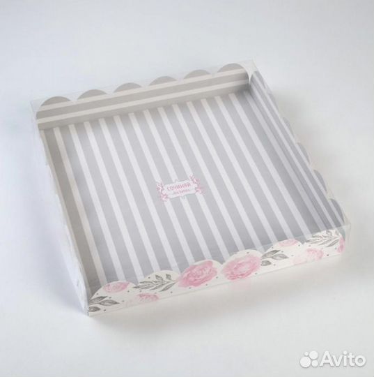 Коробка с прозрачной крышкой 35/35/6