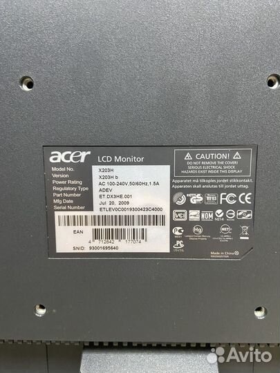 Монитор Acer X203H b