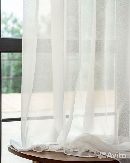 Тюль Дебора айвори готовый на окна пошив