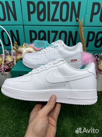 Nike air force 1 supreme белые оригинал
