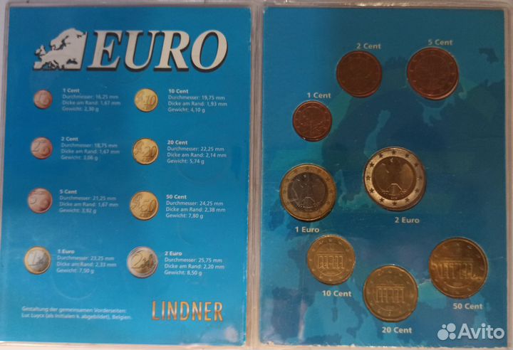 Набор монет евро