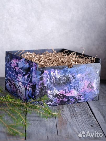 Деревянная шкатулка большая с ручной росписью