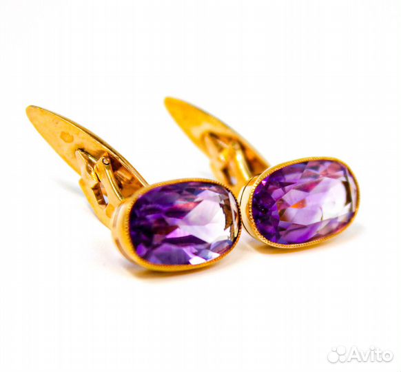 Запонки с аметистами СССР Золото 583*