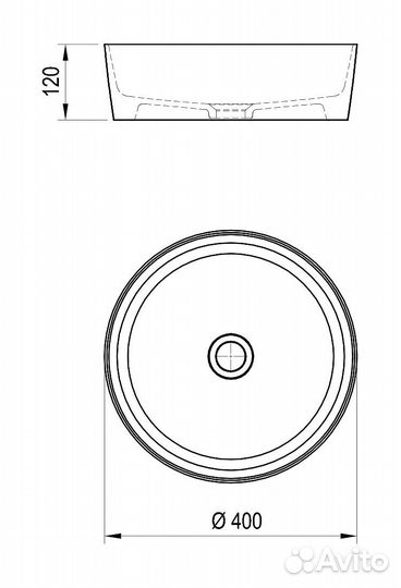 Раковина накладная Ravak Uni 400x400 без отверстия