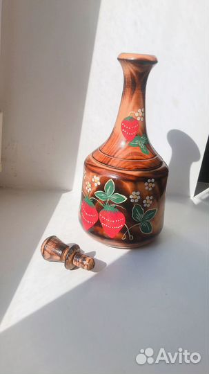 Набор для напитков из дерева с росписью 7 предмето