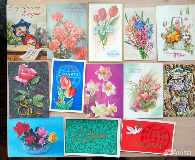 Открытки 8 марта СССР