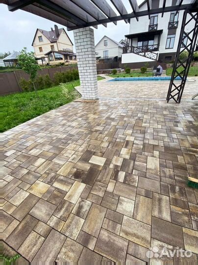 Тротуарная плитка, брусчатка, бордюры от 120 м2