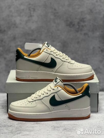 Кроссовки Nike Air Force 1 Light Brown Green (Арт.51850)