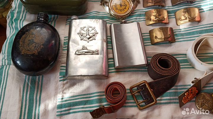 Бляхи, Фляжки, аптечка и офиц. Ремни эпохи. Обмен