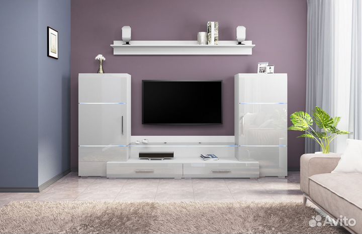 Модульная гостиная белая Домино