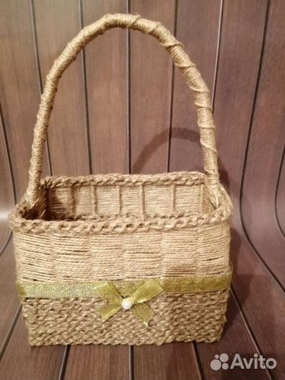 Сувенирные корзиночки из джута