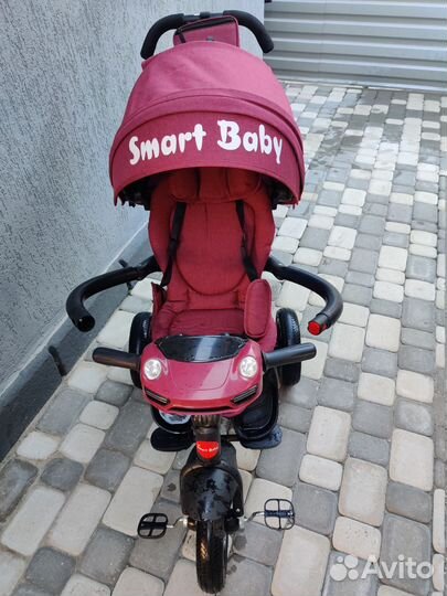 Трехколесный велосипед с ручкой smart baby