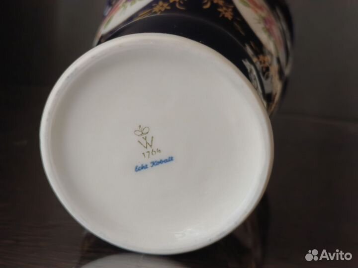 Ваза фарфор кобальт Wallendorf