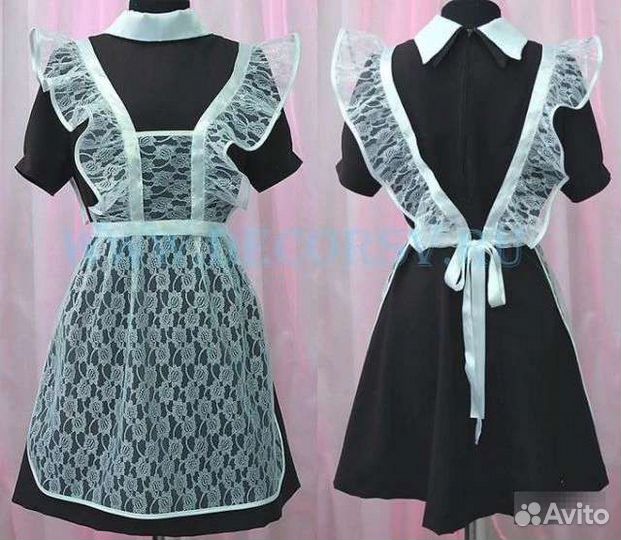 Белый школьный фартук + форма + воротнички