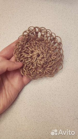 Мочалка для мытья посуды из джута