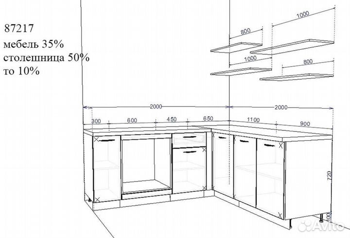 Кухни на заказ по размерам