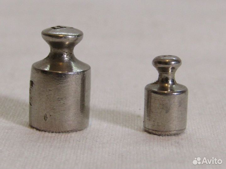 Гиря, гирьки старинные, разновесы, 5 и 2 гр №8093