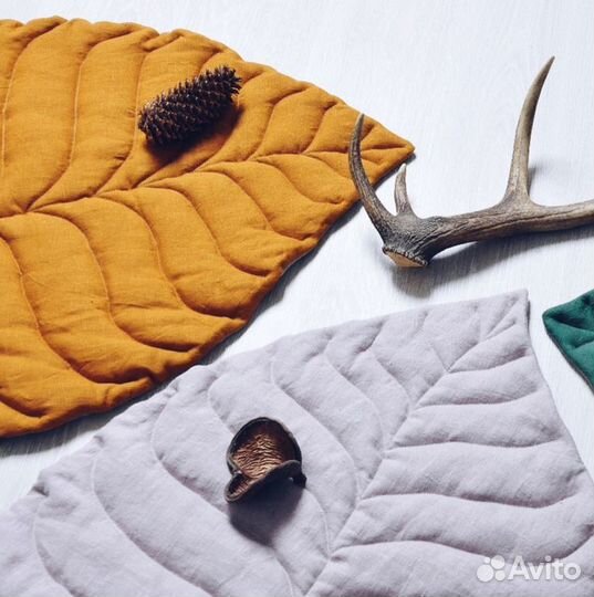 Интерьерный коврик лист плед