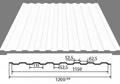 Профнастил белый С 8 9003 2м