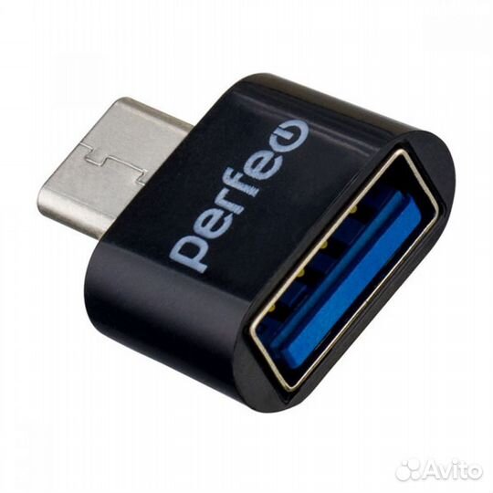 Адаптер perfeo OTG USB in - Type-C out, черный (PF