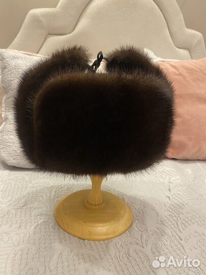 Шапка норковая р.58, ушанка