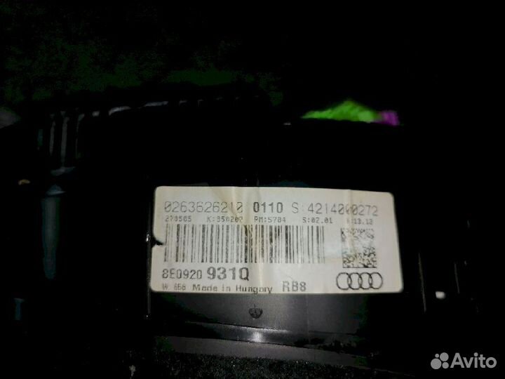 Спидометр (панель приборов) 8E0920931 Audi A4 B6 A