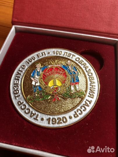 Медаль 100 лет тасср