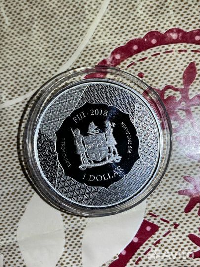 Самурай Тайра-но Киёмори. Серебро 1 доллар 2018 г